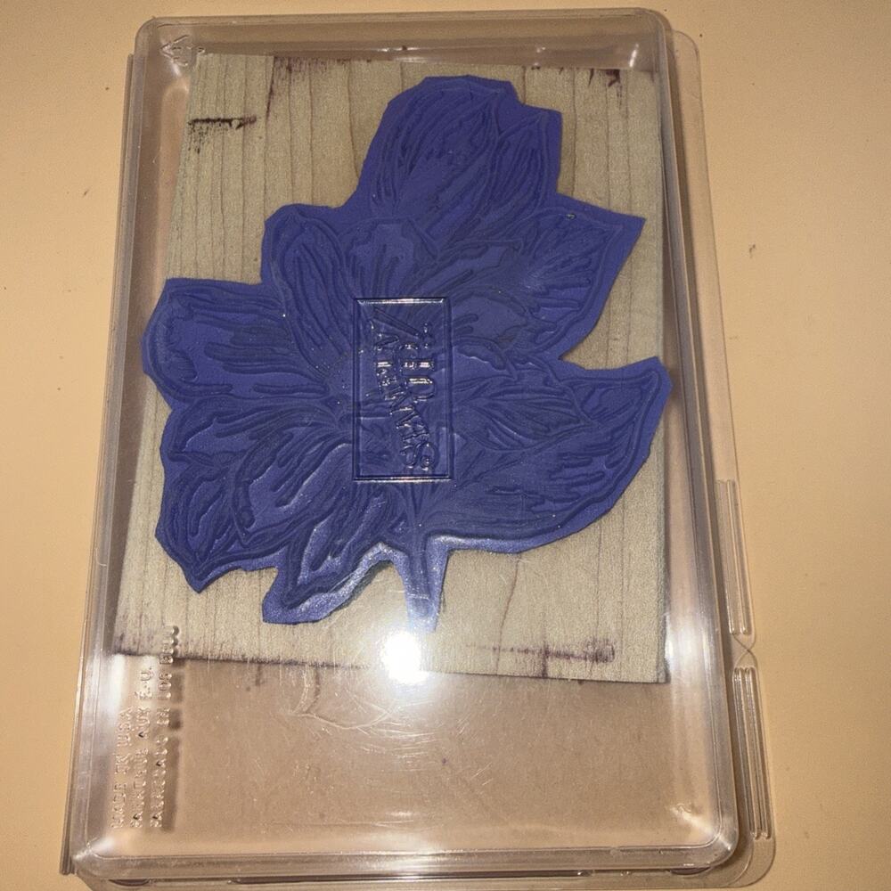 Stampin' Up! FROM THE GARDEN Large Magnolia Flower Wood Rubber Stamp 5X6” NEW - Picture 2 of 2